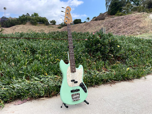 Used 2020 Fender American Performer Mustang Bass Satin surf green