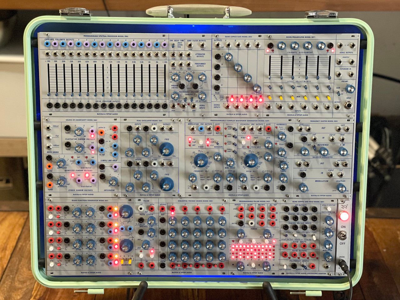 Buchla Tiptop 200t series with BPNYC ZERO Halliburton Eurorack Modular Travel Case 9U #2