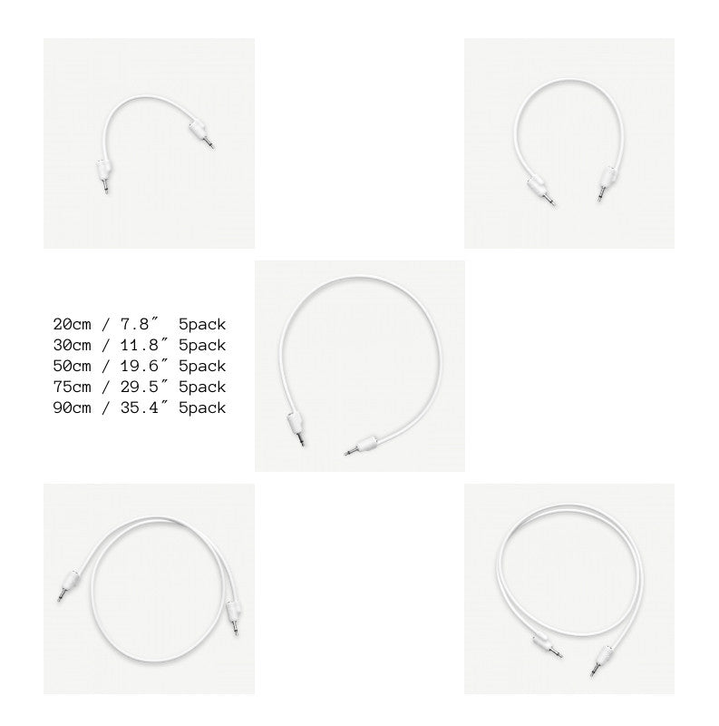 Tiptop Audio Stackcables Patch Cable WHITE 5pack