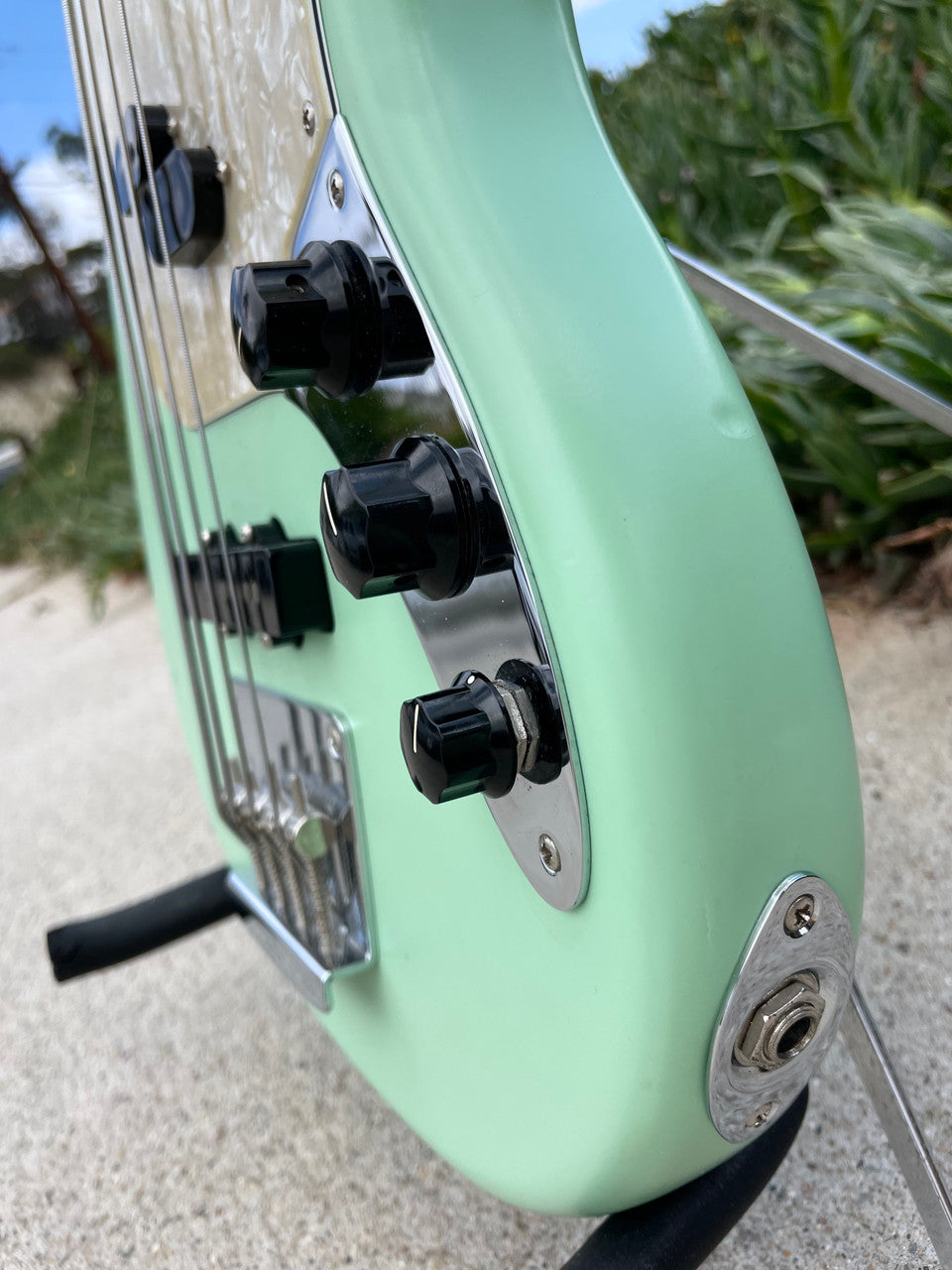 Used 2020 Fender American Performer Mustang Bass Satin surf green