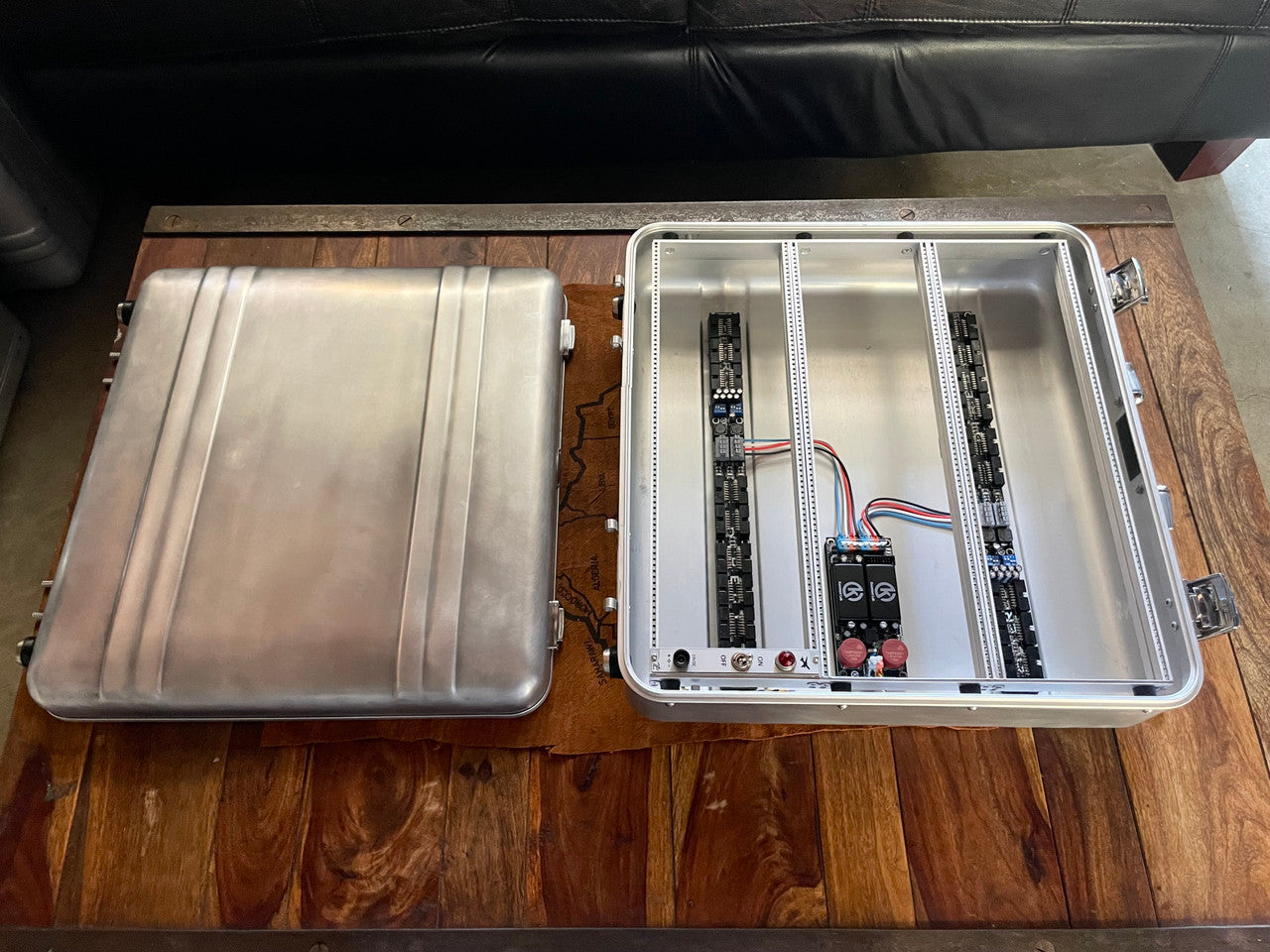Buchla Tiptop 200t series with BPNYC ZERO Halliburton Eurorack Modular Travel Case 82hp 9U Streamlined