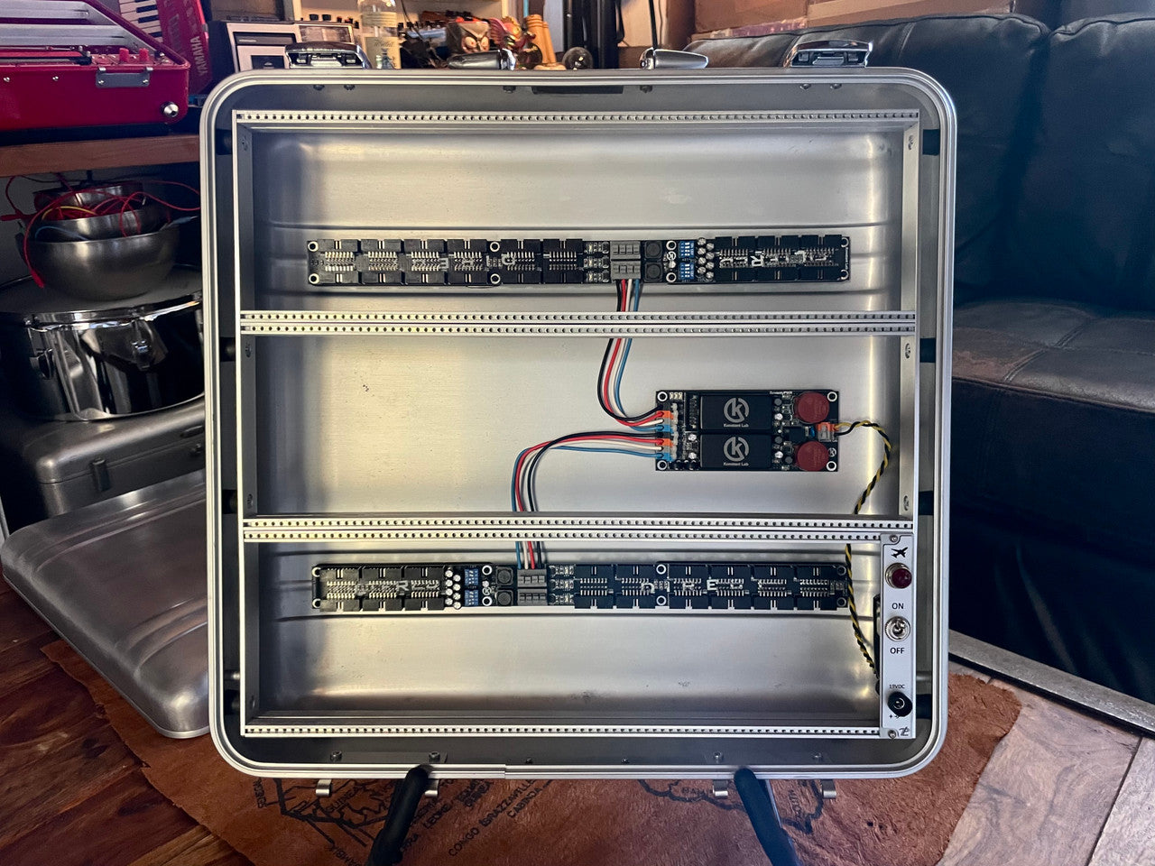 Buchla Tiptop 200t series with BPNYC ZERO Halliburton Eurorack Modular Travel Case 82hp 9U Streamlined