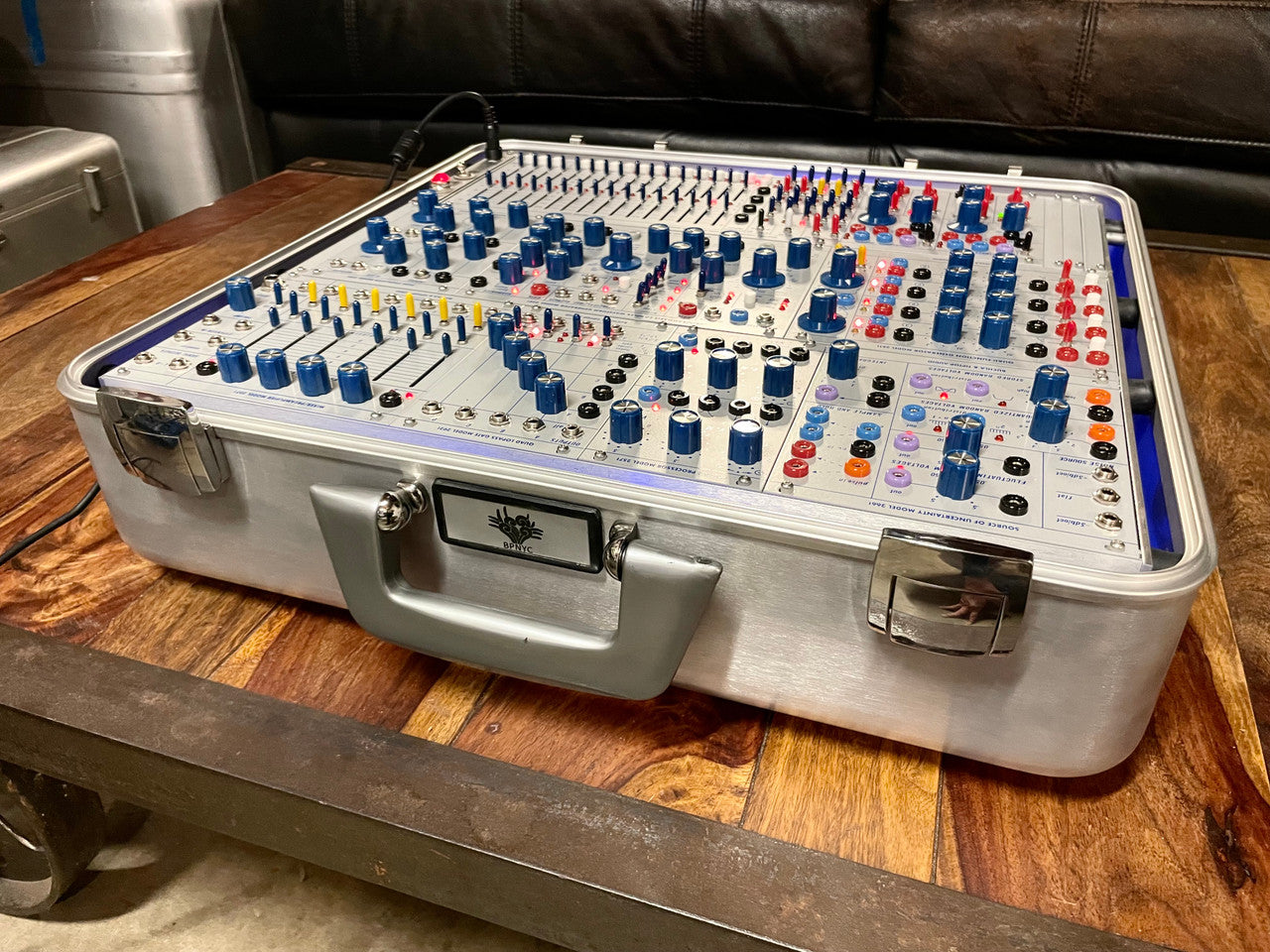 Buchla Tiptop 200t series with BPNYC ZERO Halliburton Eurorack Modular Travel Case 82hp 9U Streamlined