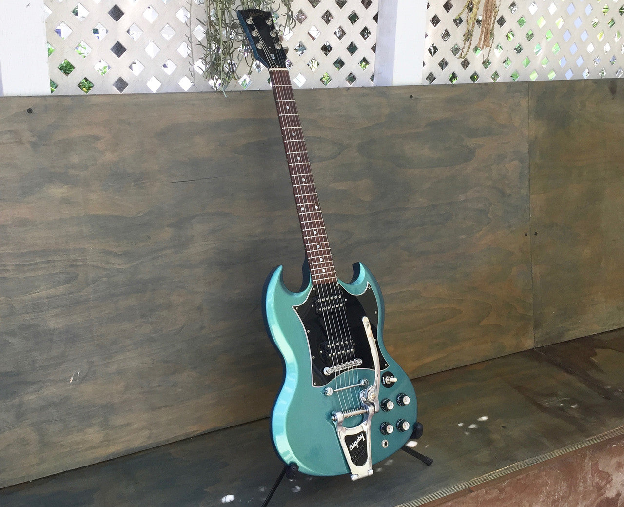 Gibson SG Blue Teal “Flip Flop” w/Bigsby B3 & Towner Down Tension Bar