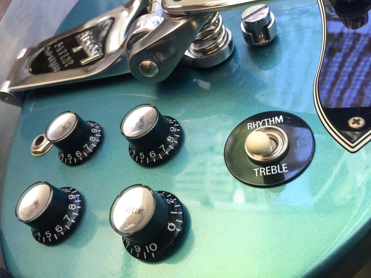 Gibson SG Blue Teal “Flip Flop” w/Bigsby B3 & Towner Down Tension Bar