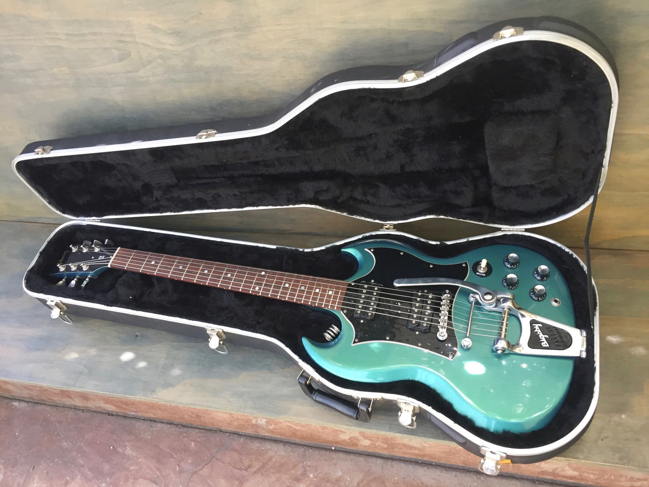 Gibson SG Blue Teal “Flip Flop” w/Bigsby B3 & Towner Down Tension Bar