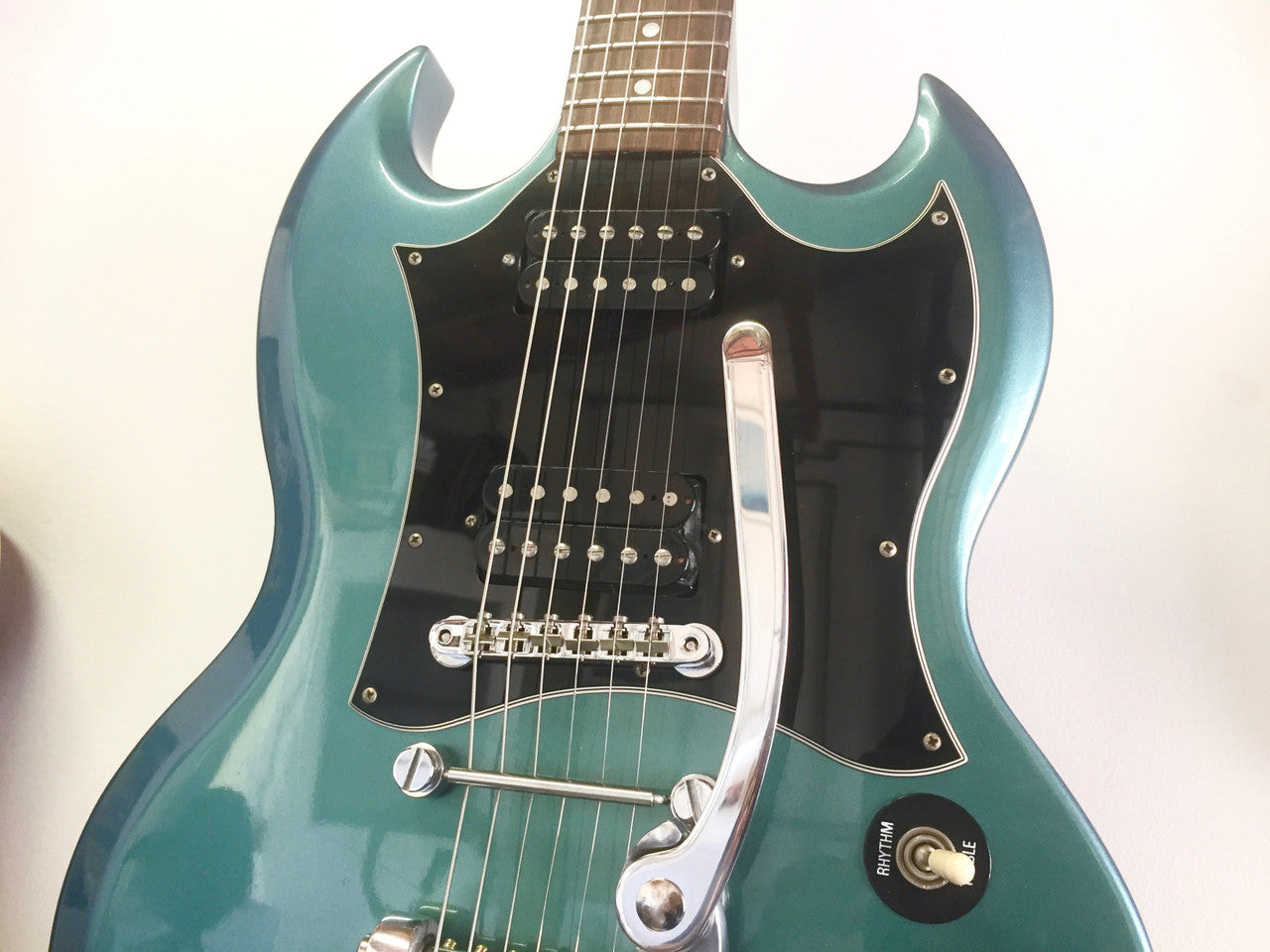 Gibson SG Blue Teal “Flip Flop” w/Bigsby B3 & Towner Down Tension Bar