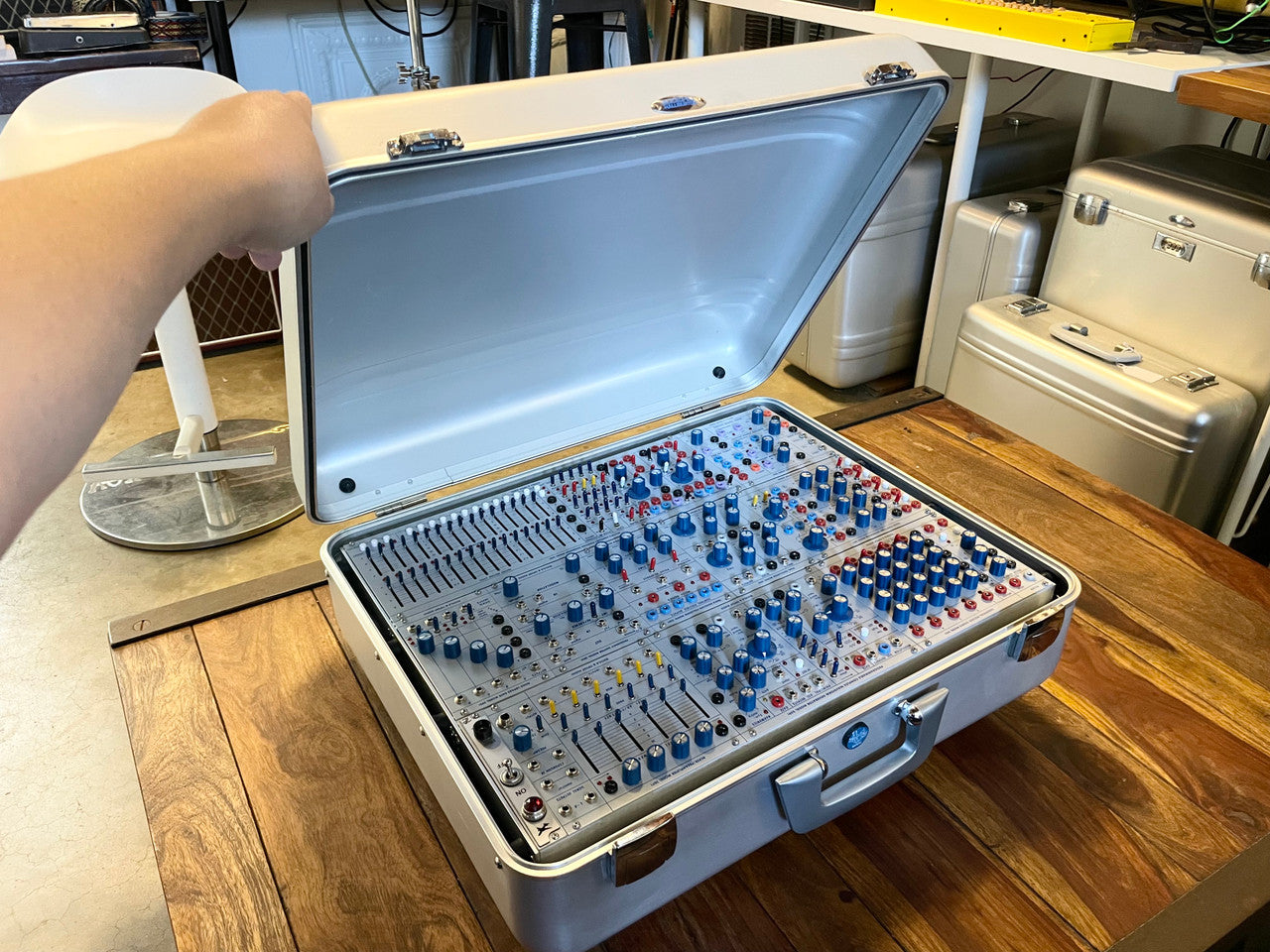 Buchla Tiptop 200t series with BPNYC ZERO Halliburton Eurorack Modular Travel Case 9U #4