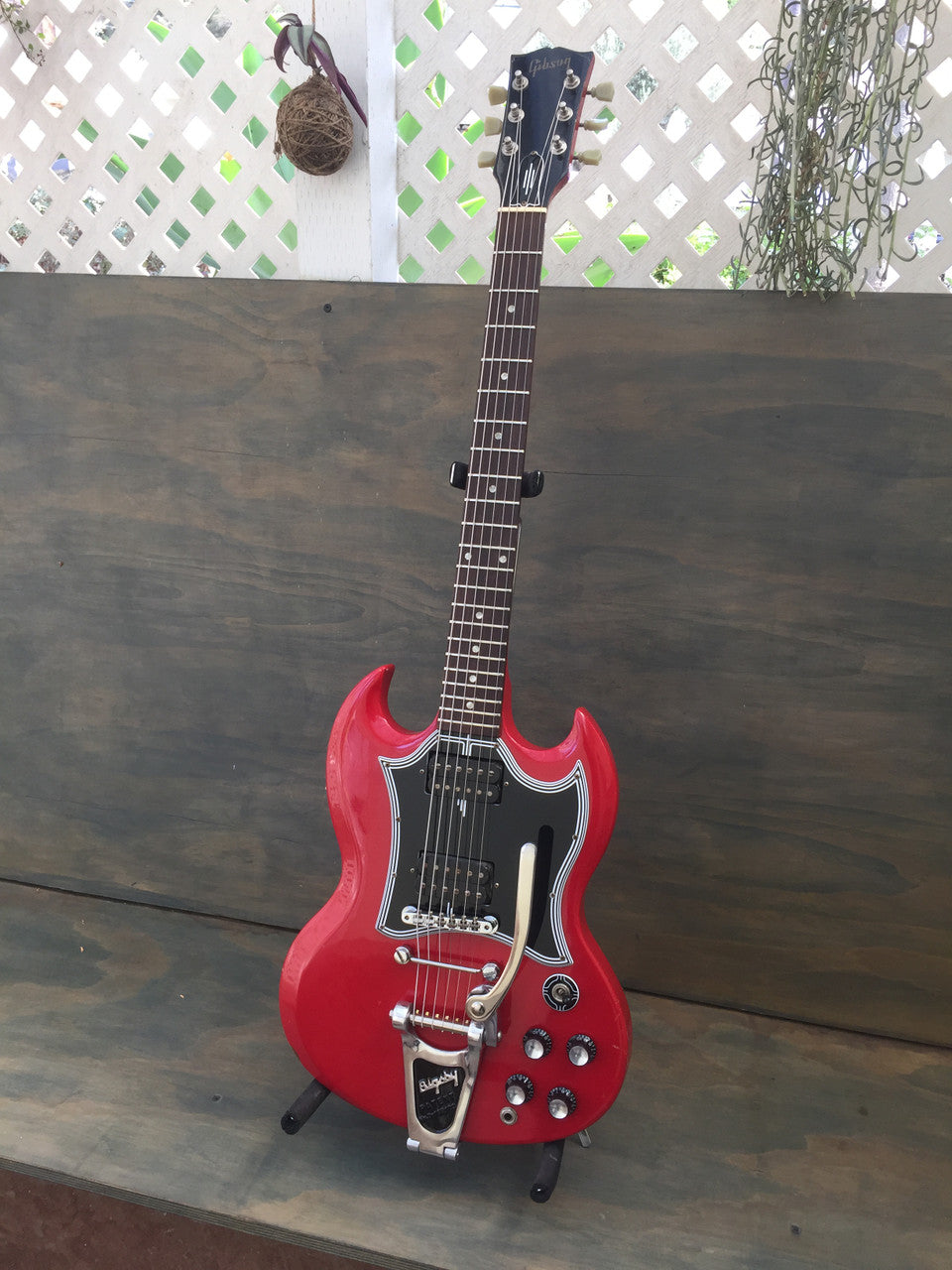 Gibson SG w/Bigsby B3 & Towner Down Tension Bar, Decoboom Streamline Pickguard Set