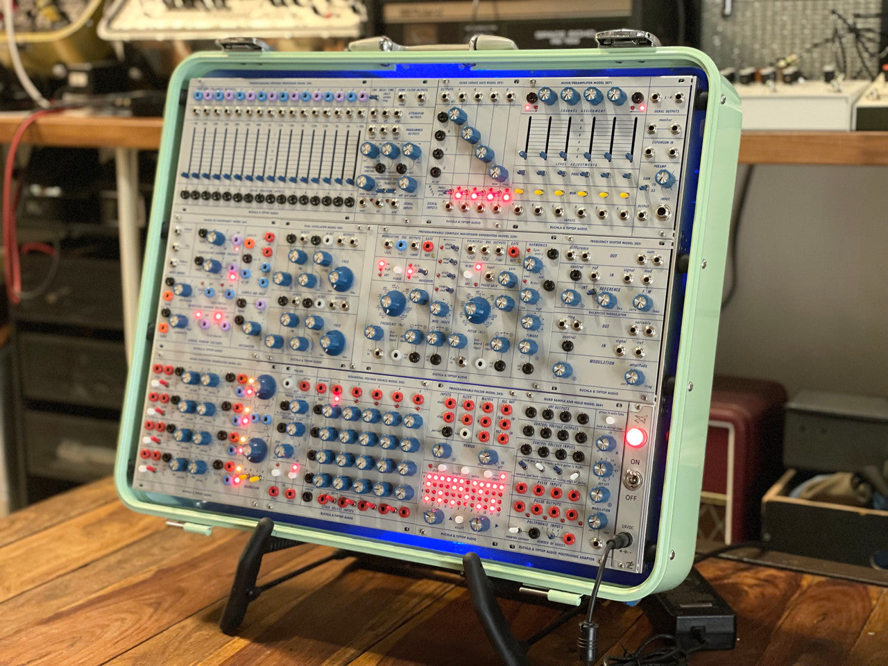 Buchla Tiptop 200t series with BPNYC ZERO Halliburton Eurorack Modular Travel Case 9U #2