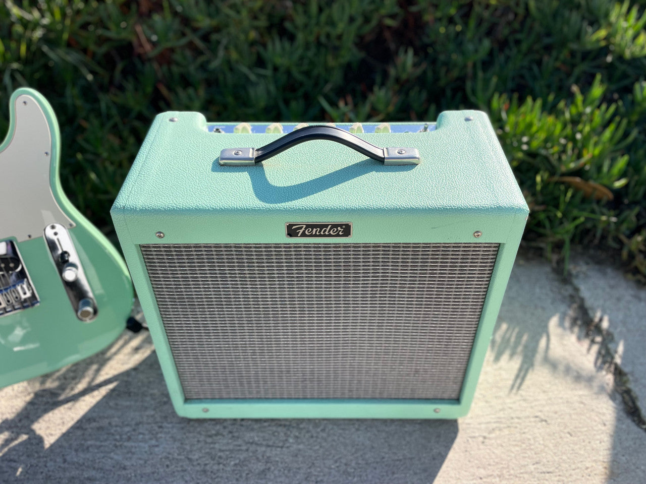 Fender FSR Telecaster Surf green matching headstock w/ matching Fender Blues Jr.