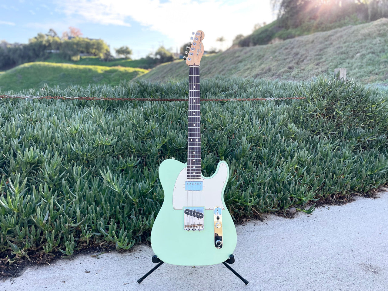 Fender American Performer Telecaster Hum Surf Green 2023