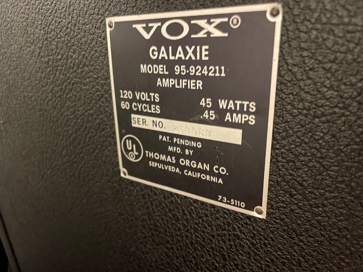 Vox Galaxie Amp 1960s Solid State - Complete w/Lamp, Footswitch & new 3-Prong Plug