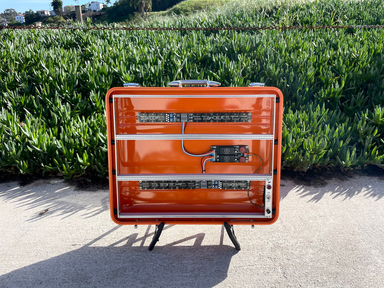 Buchla Tiptop 200t series with BPNYC ZERO Halliburton Eurorack Modular Travel Case 9U #3 ORANGE Pre-Order