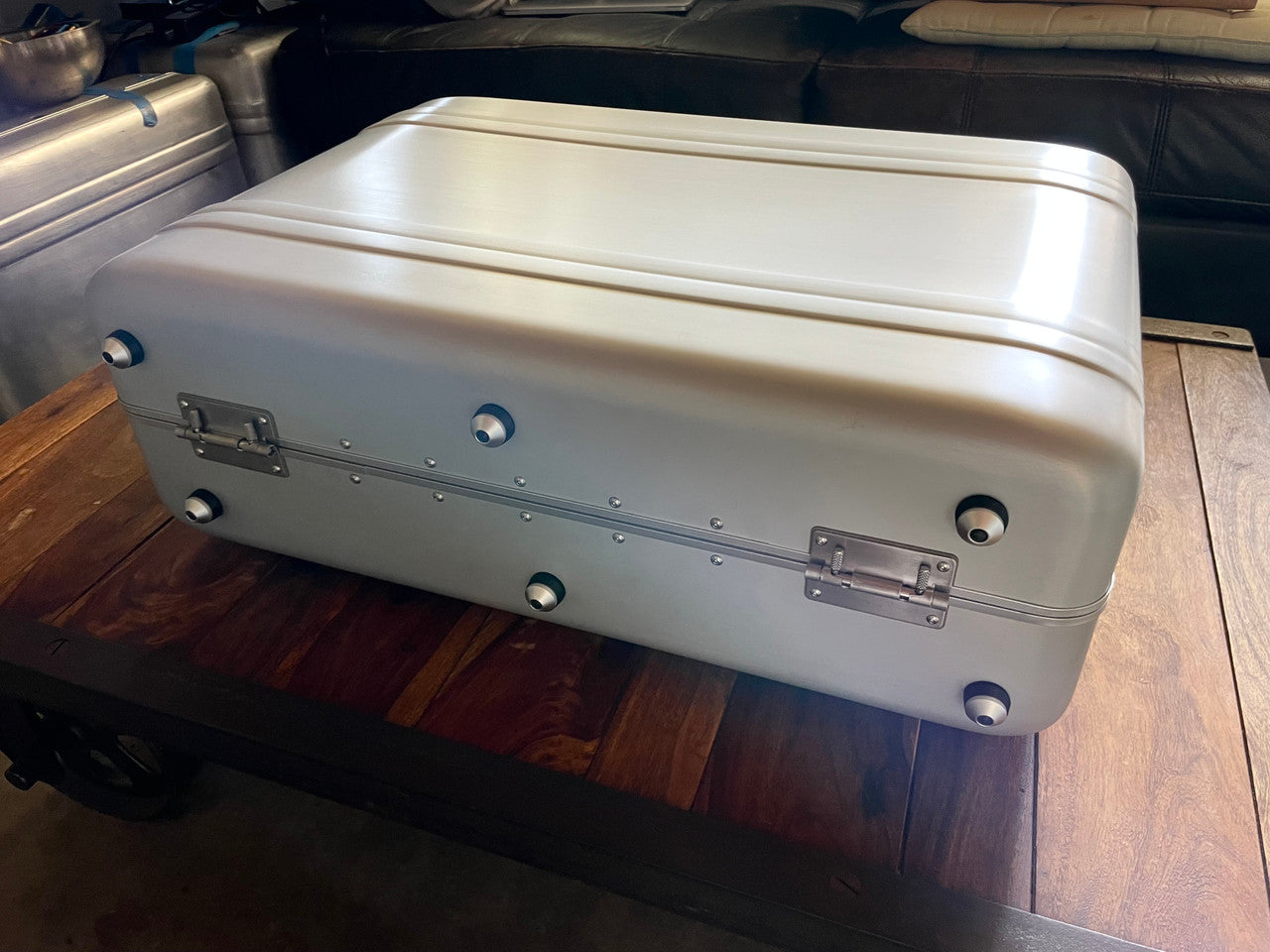 Buchla Tiptop 200t series with BPNYC ZERO Halliburton Eurorack Modular Travel Case SILVER 122hp 9U