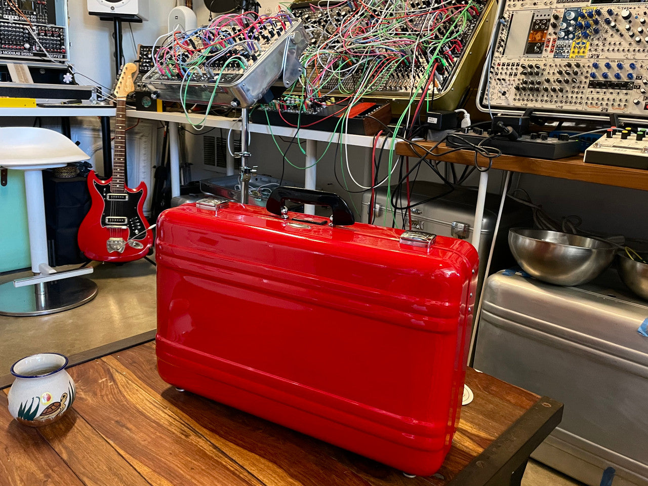 Buchla Tiptop 200t series with BPNYC ZERO Halliburton Eurorack Modular Travel Case 7U "REDRUM" Pre-Order