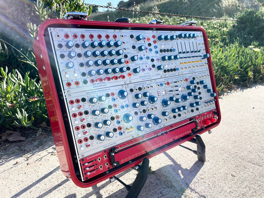Buchla Tiptop 200t series with BPNYC ZERO Halliburton Eurorack Modular Travel Case 7U "REDRUM" Pre-Order