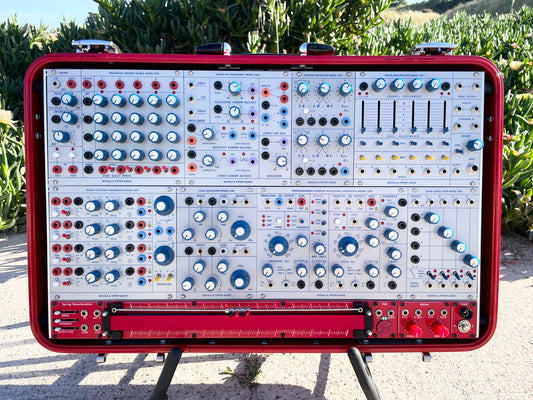 Buchla Tiptop 200t series with BPNYC ZERO Halliburton Eurorack Modular Travel Case 7U "REDRUM" Pre-Order