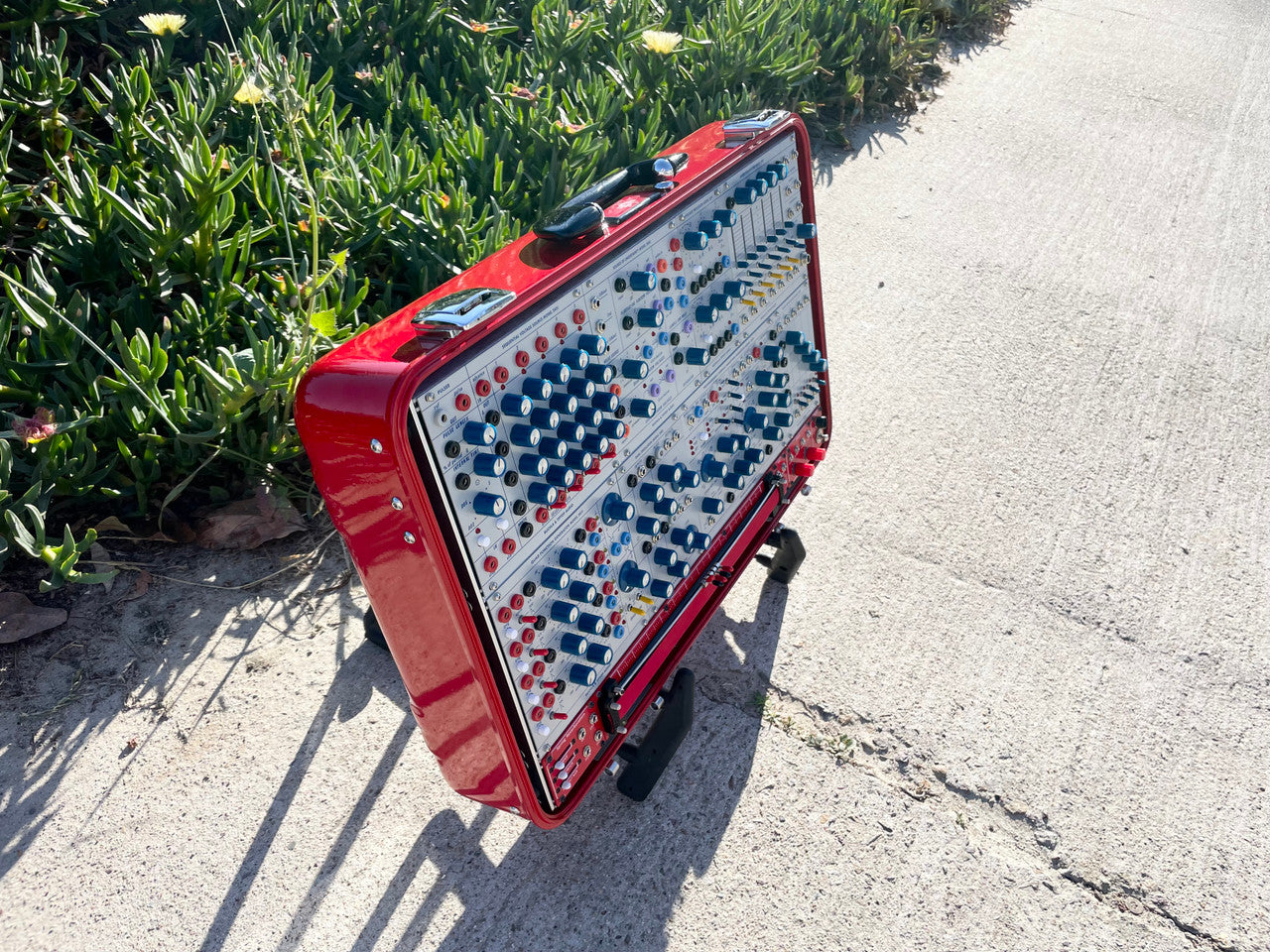 Buchla Tiptop 200t series with BPNYC ZERO Halliburton Eurorack Modular Travel Case 7U "REDRUM" Pre-Order