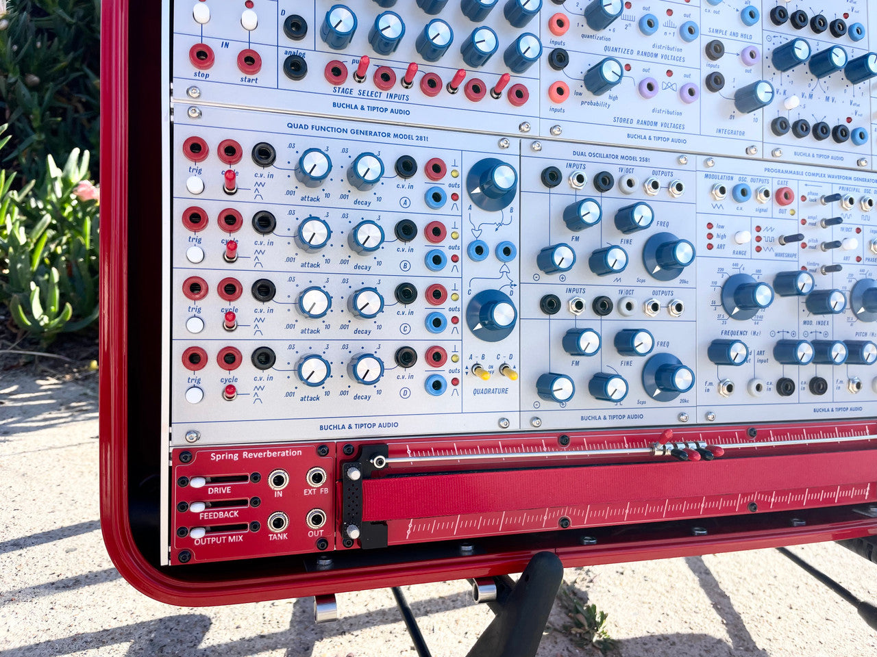 Buchla Tiptop 200t series with BPNYC ZERO Halliburton Eurorack Modular Travel Case 7U "REDRUM" Pre-Order