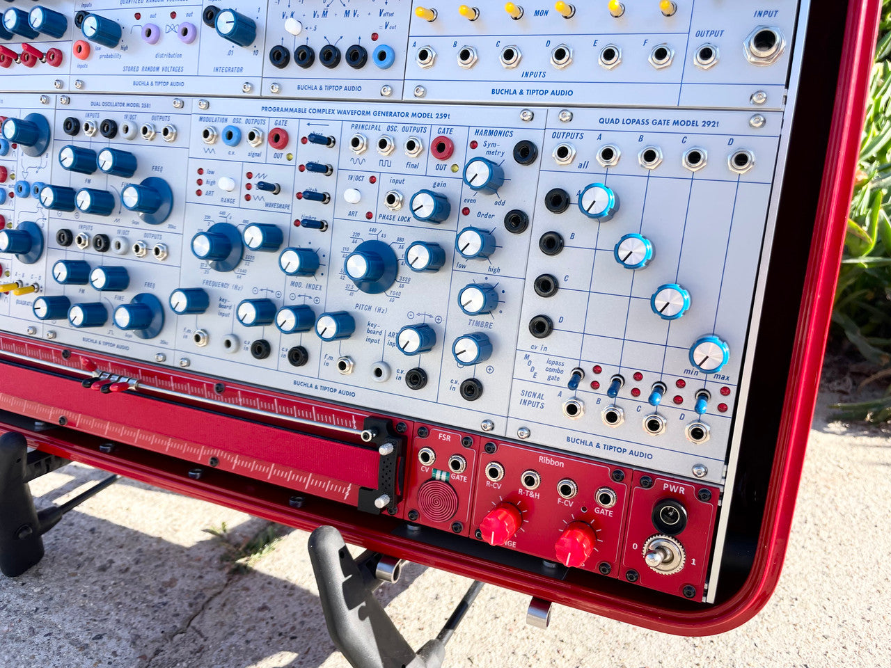 Buchla Tiptop 200t series with BPNYC ZERO Halliburton Eurorack Modular Travel Case 7U "REDRUM" Pre-Order