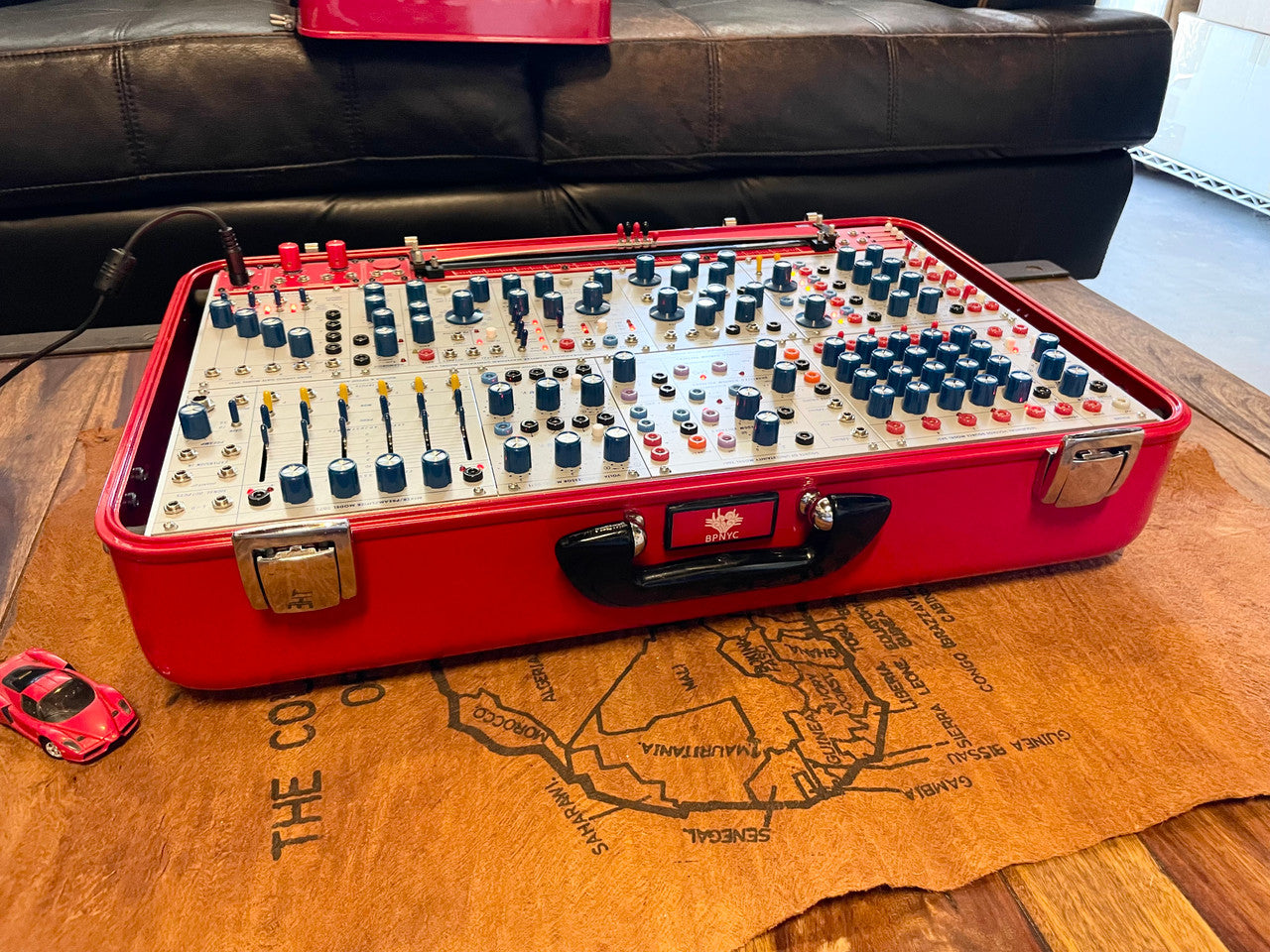 Buchla Tiptop 200t series with BPNYC ZERO Halliburton Eurorack Modular Travel Case 7U "REDRUM" Pre-Order