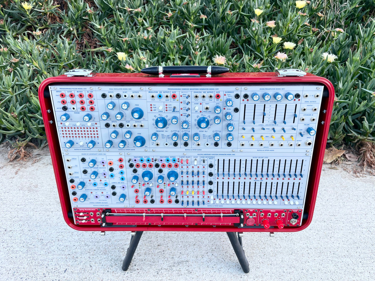 Buchla Tiptop 200t series with BPNYC ZERO Halliburton Eurorack Modular Travel Case 7U "REDRUM" #2 Pre-Order