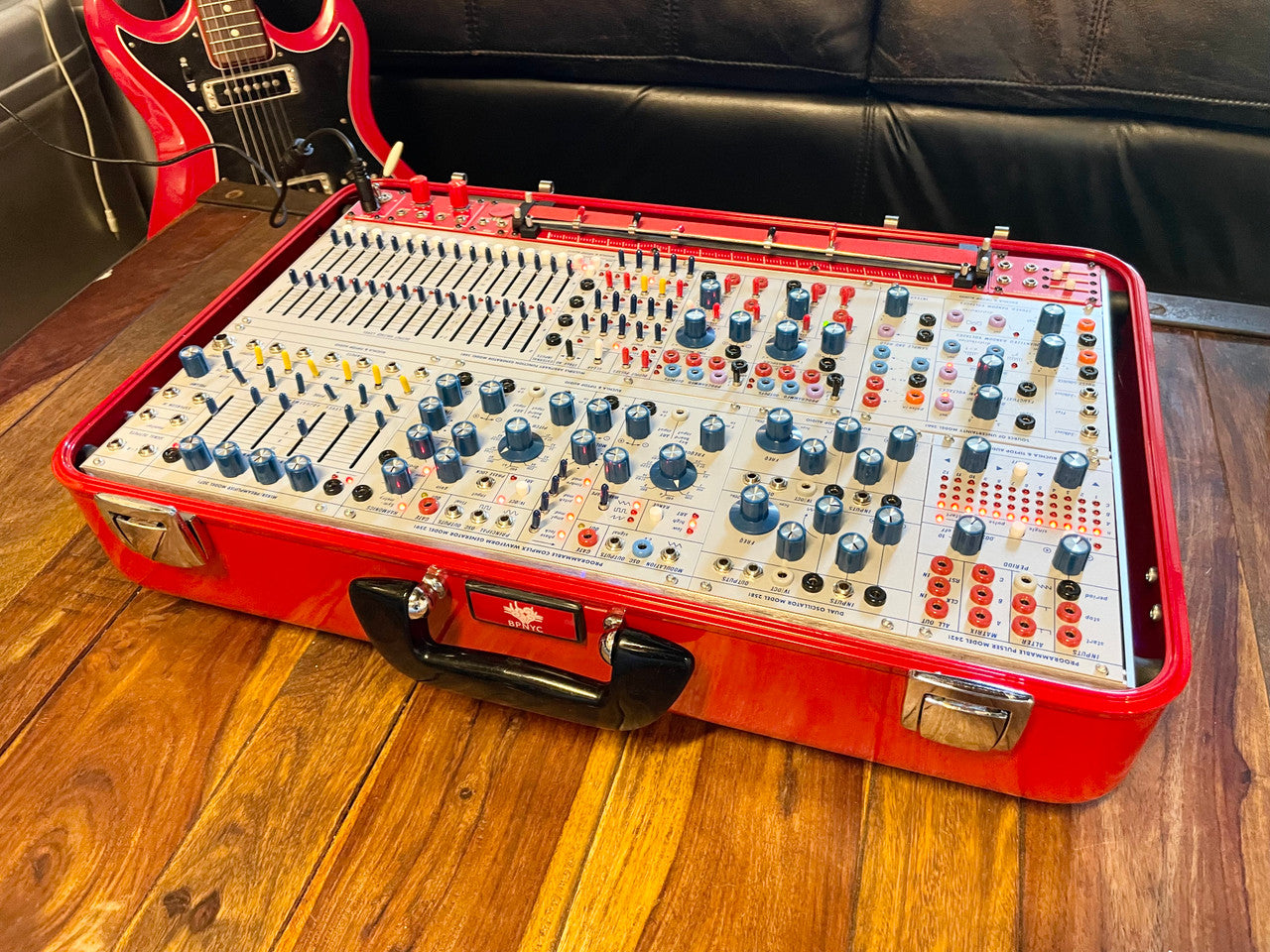 Buchla Tiptop 200t series with BPNYC ZERO Halliburton Eurorack Modular Travel Case 7U "REDRUM" #2 Pre-Order