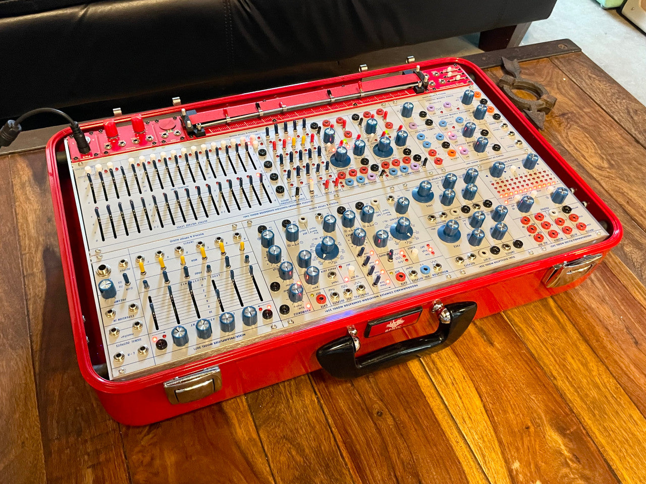 Buchla Tiptop 200t series with BPNYC ZERO Halliburton Eurorack Modular Travel Case 7U "REDRUM" #2 Pre-Order
