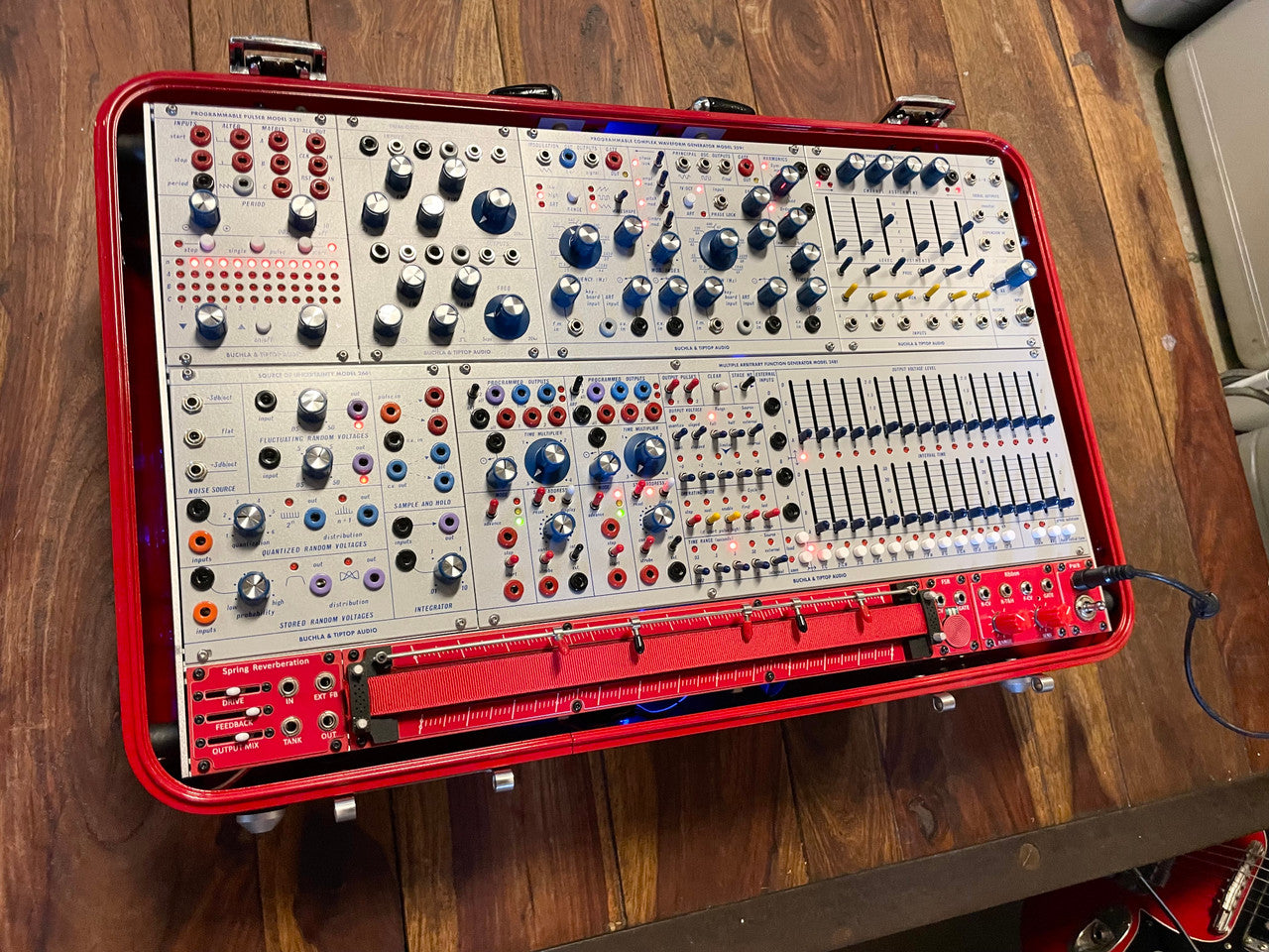 Buchla Tiptop 200t series with BPNYC ZERO Halliburton Eurorack Modular Travel Case 7U "REDRUM" #2 Pre-Order