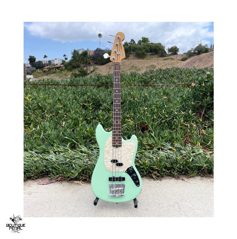 Used 2020 Fender American Performer Mustang Bass Satin surf green